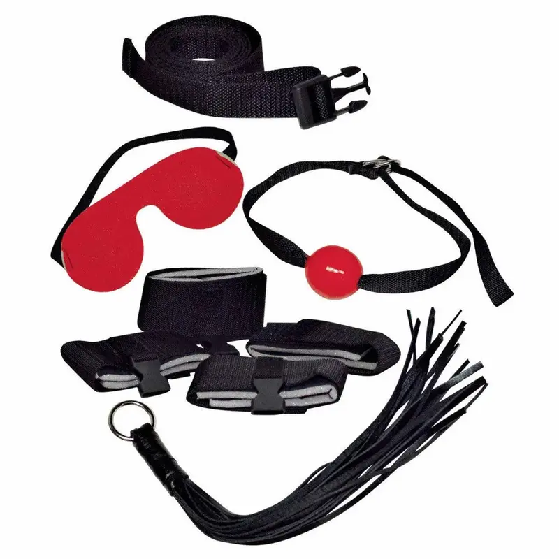 Bad Kitty Fesselset - Set Bondage Nero e Rosso per Esperienze Intense