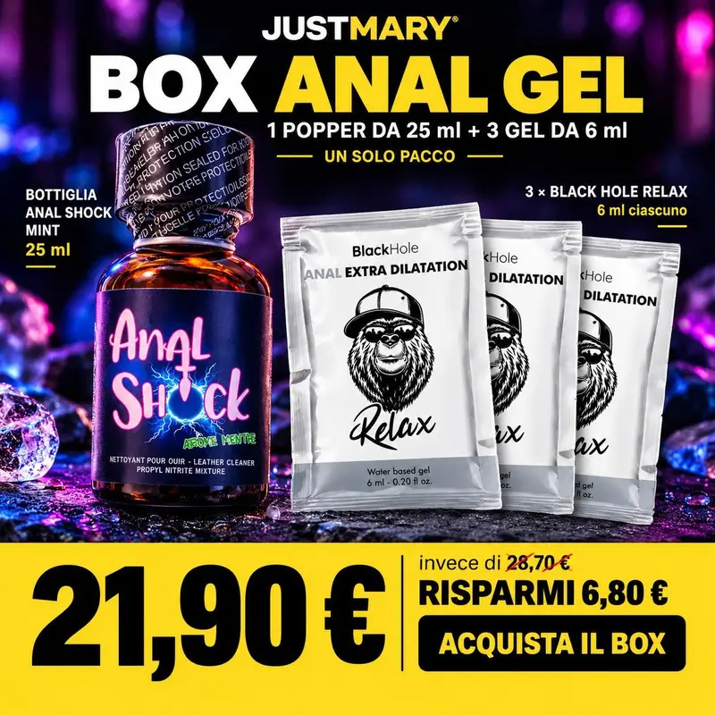 Box Anal Gel - Popper Anal Shock Mint 25ml + 3 Gel Black Hole 6ml