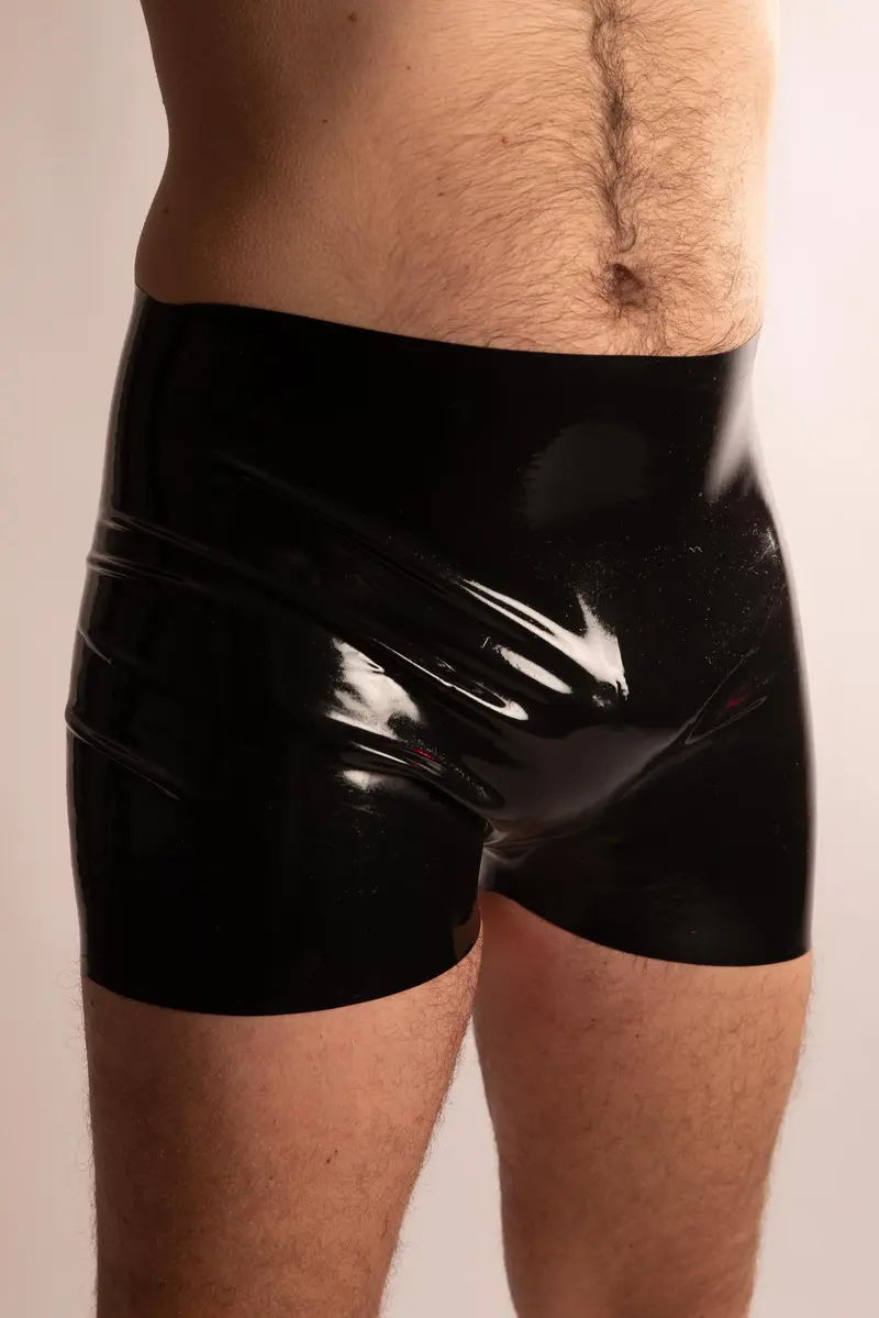 Boxer Aperto in Latex Nero