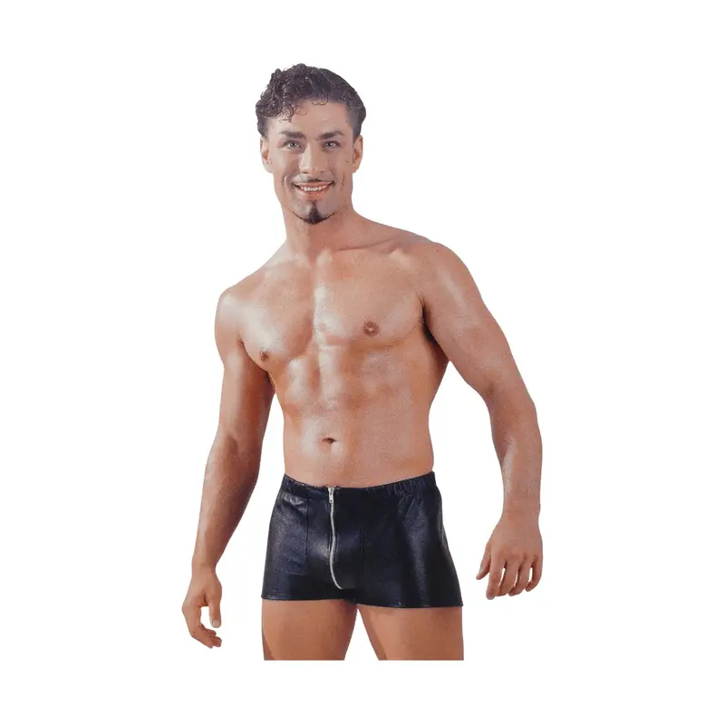 Boxer in Pelle Con Zip Anteriore