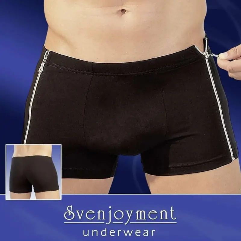 Boxer Nero con Cerniere Laterali - Taglia S Intimo Maschile Provocante