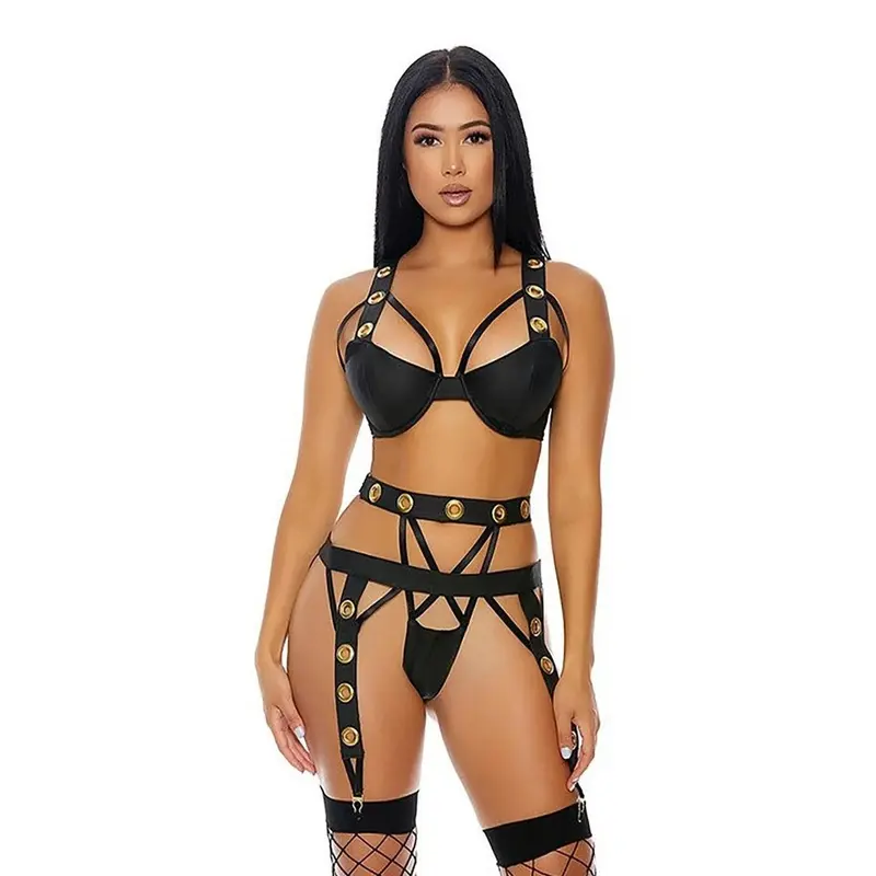 Caged Babe Lingerie Set - Black – Completo Sexy