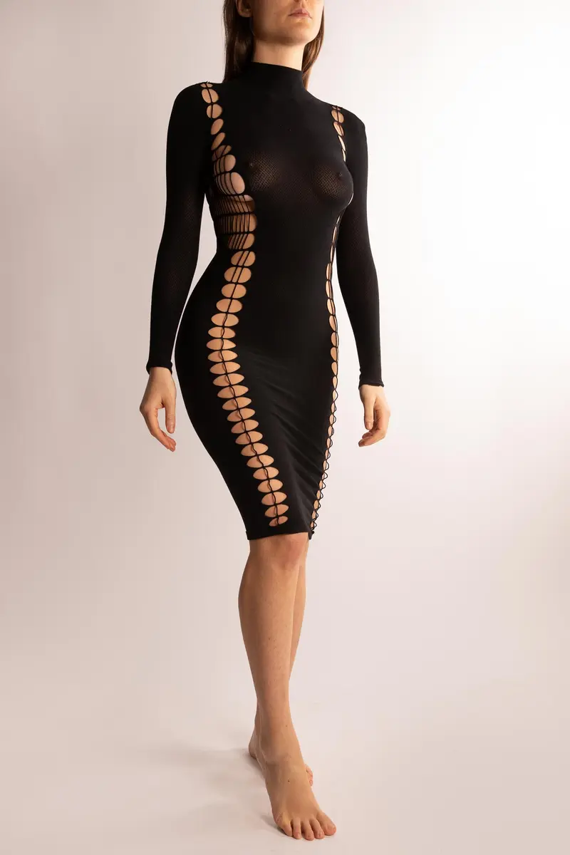 Carme Vestito Dolcevita Nero
