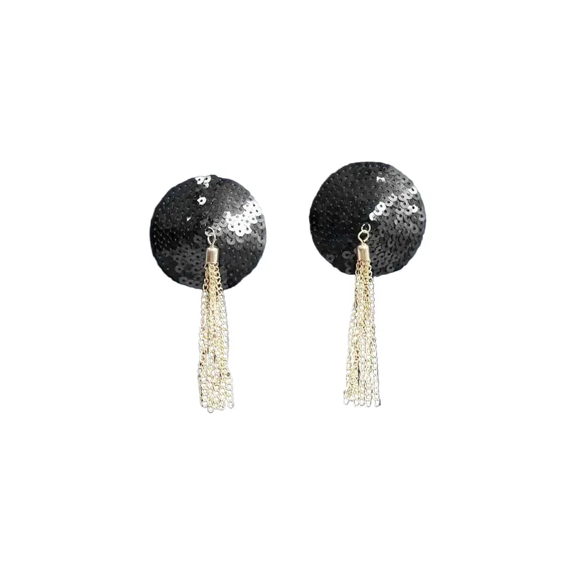 Copricapezzoli in paillettes con catenine dorate