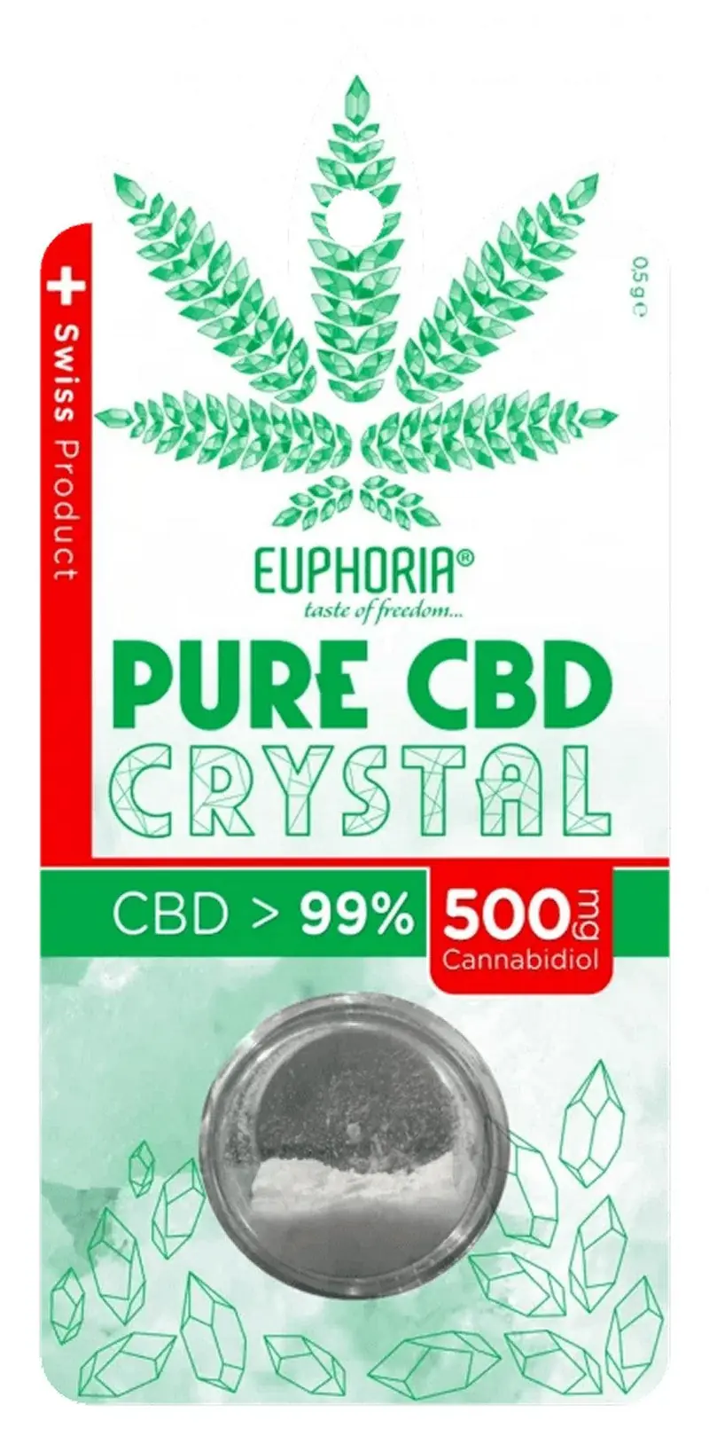 Cristalli di CBD Isolato Puro 99.6% | 500mg Pure Crystal - JustMary