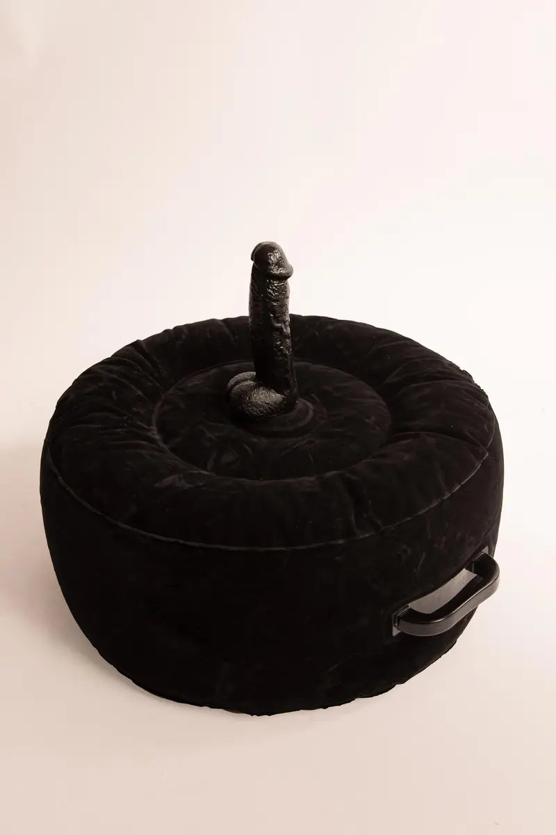 Cuscino Gonfiabile con Dildo Vibrante Telecomandato Nero