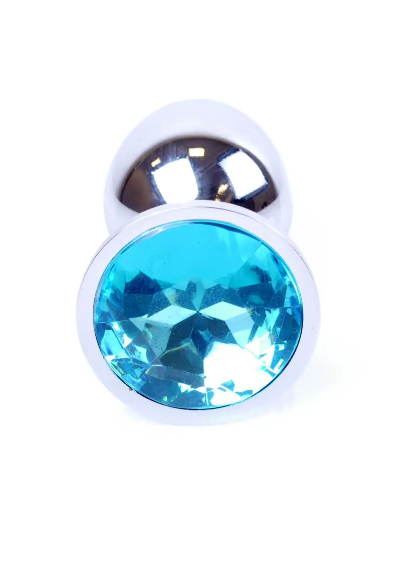 Diamante Anale in Acciaio con Gemma Azzurra – Plug Anale Gioiello