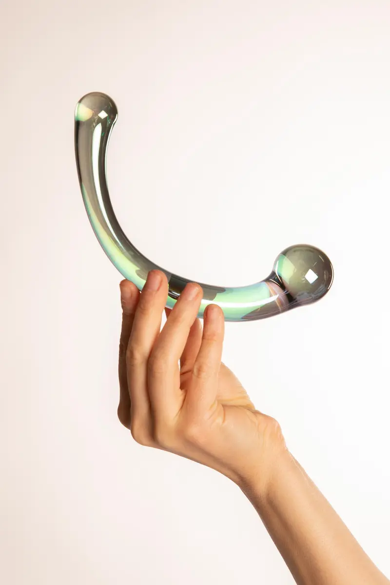 Dildo Doppio Curvo in Vetro