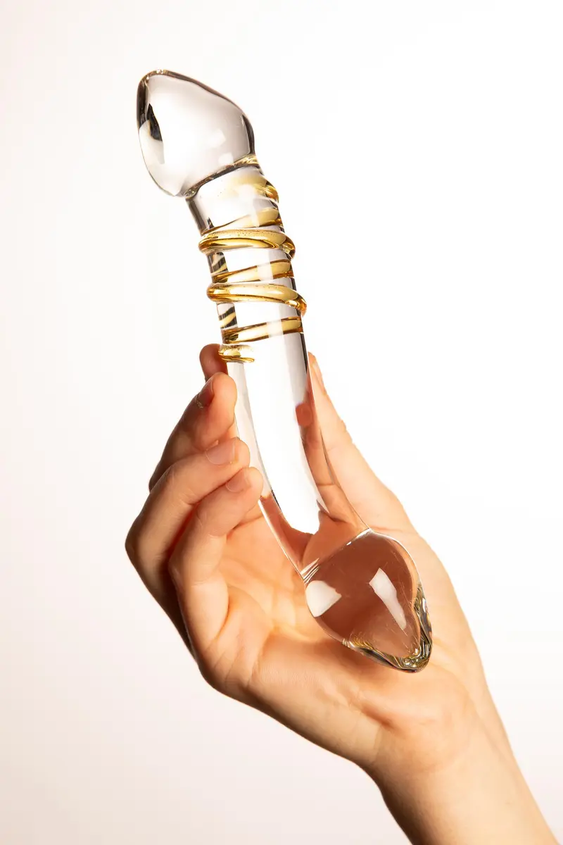 Dildo Doppio Curvo in Vetro