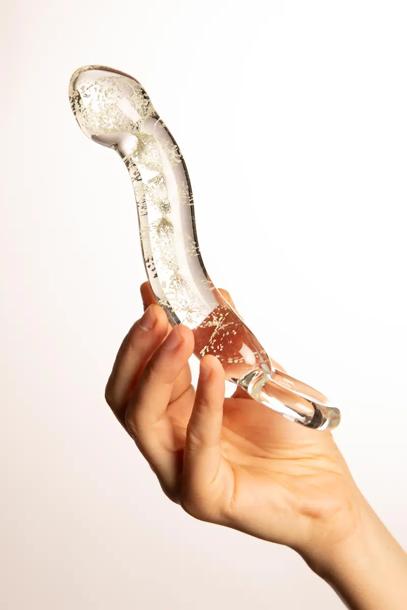 Dildo Fluorescente con Anello in Vetro