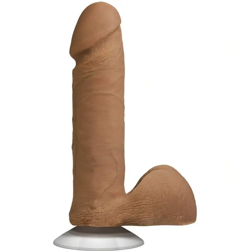 Dildo realistico mulatto con ventosa e testicoli anatomici