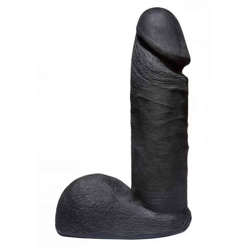 Dildo realistico per strapon nero 19 cm con testicoli