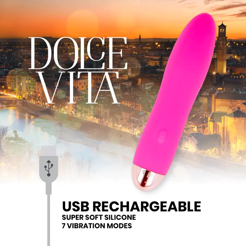 DOLCE VITA - RECHARGEABLE VIBRATOR FOUR PINK 7 SPEEDS