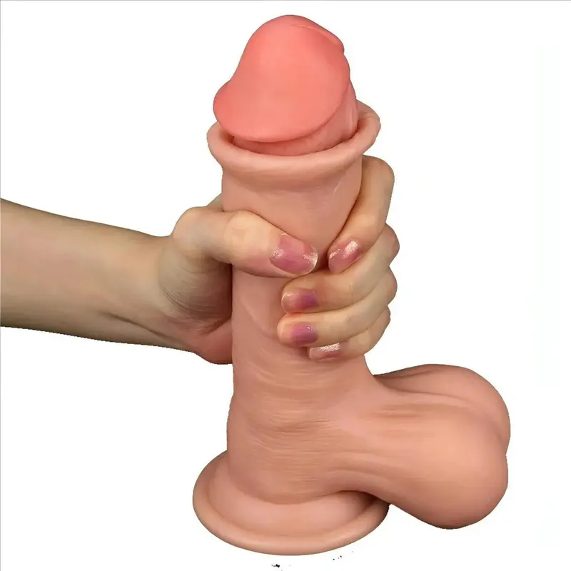 Fallo realistico con pelle scorrevole come un membro vero - 7.8″, Rosa Carne