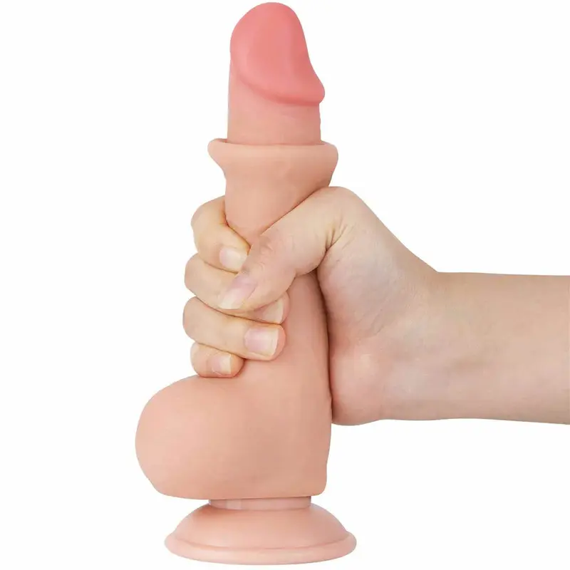 Fallo scappellabile rosa carne 7.5" realistico in TPE con ventosa