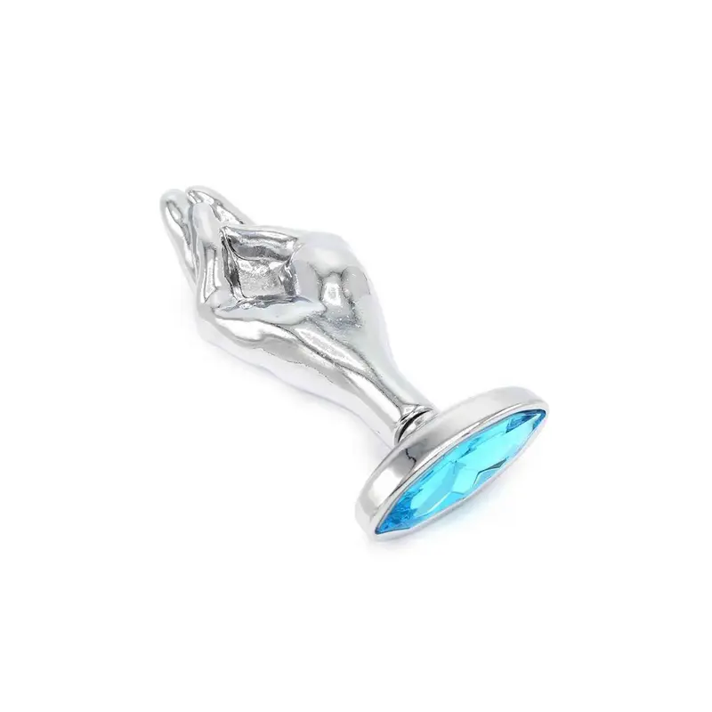 Fist Plug Anale in Acciaio con Gemma Azzurra – Eleganza e Piacere