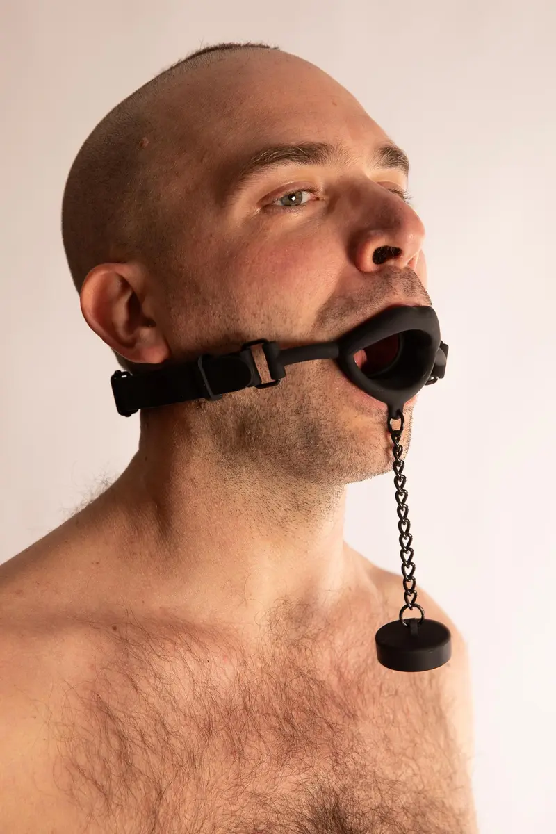 Gag Ball con Stopper in Silicone Nera