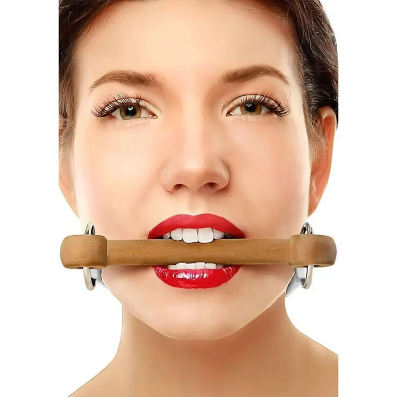 Gag con Mordente in Legno e Cinghie in Pelle – Ball Gag