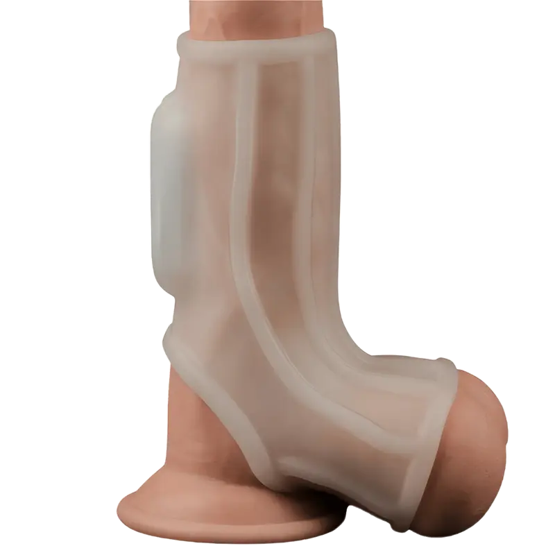 Guaina Vibrante Pene e Testicoli con Nervature – Guaina Stimolante
