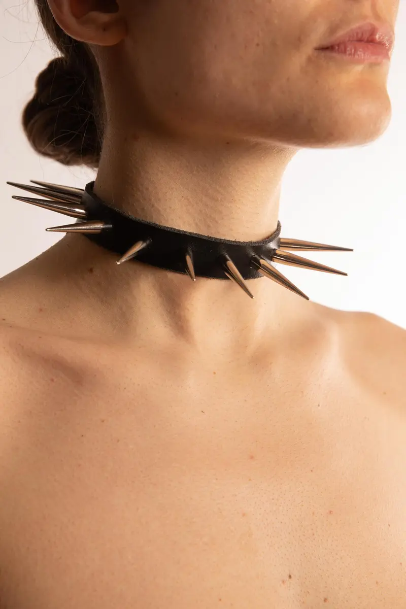 Hard Spike Collare con Borchie Nero