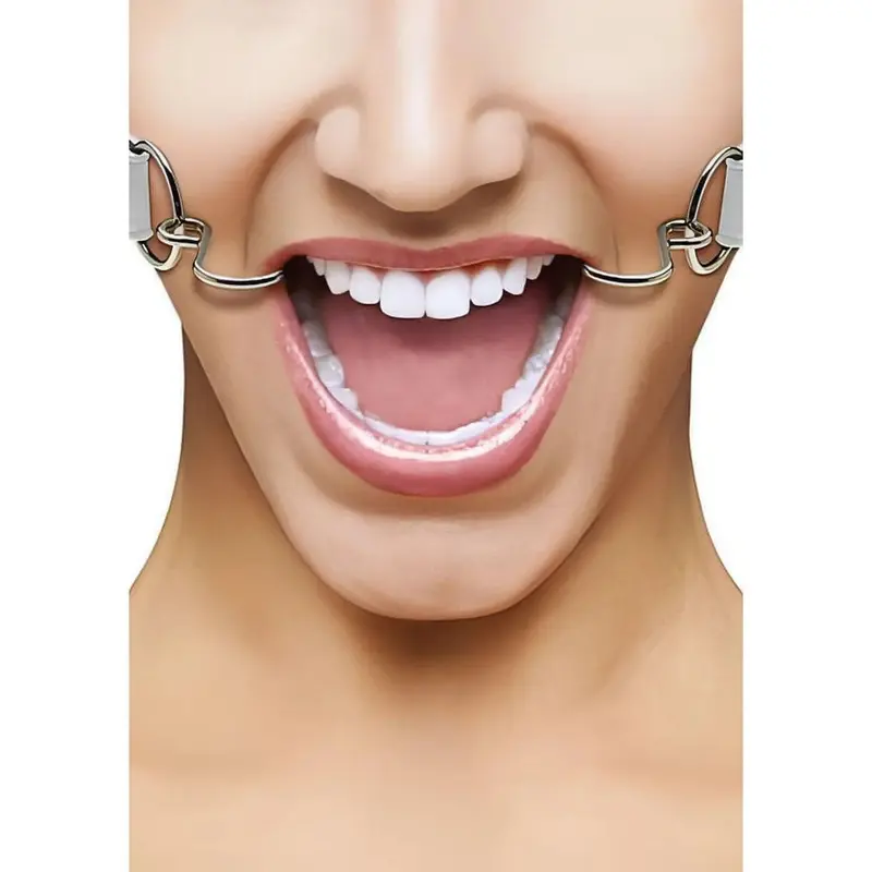Hook Gag with leather straps - White