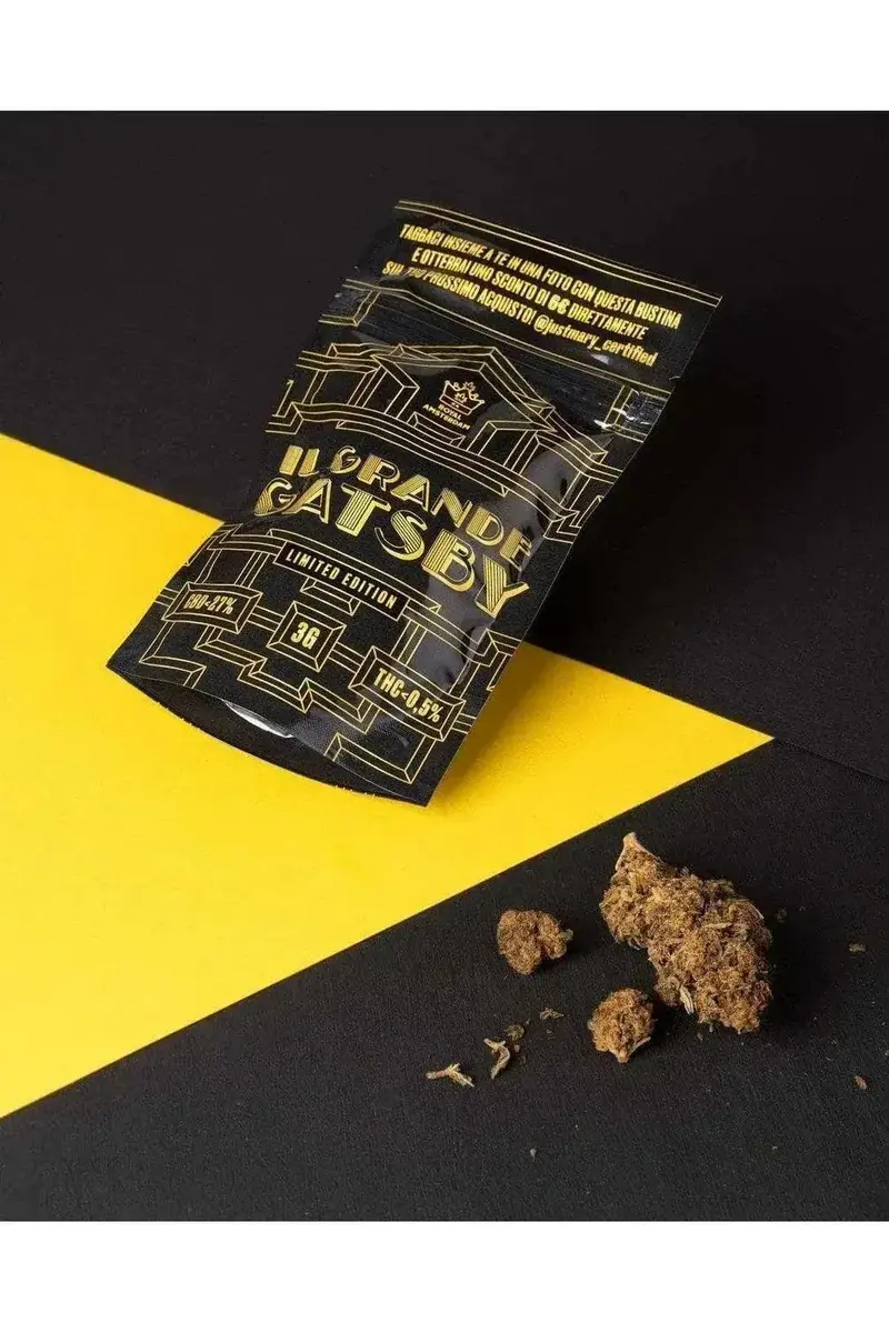 Il Grande Gatsby 100% Indica 3g - CBD >27% (Aroma Sour & Caramello)