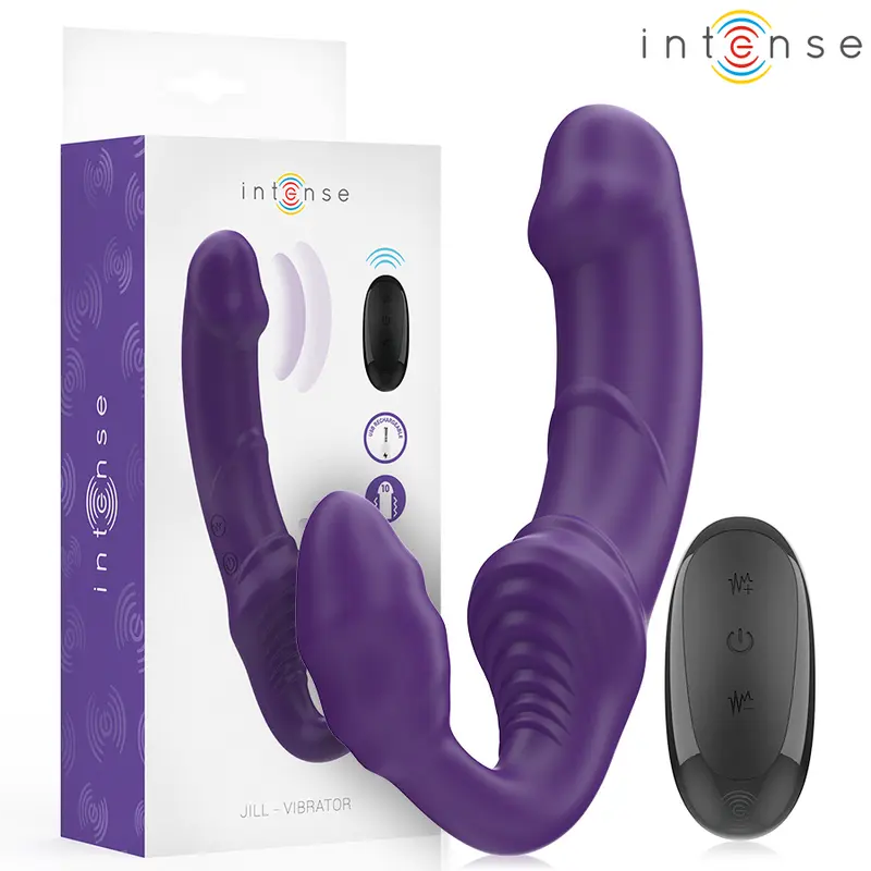 INTENSE - JILL DOPPIO VIBRATORE 20 CM VIOLA TELECOMANDO