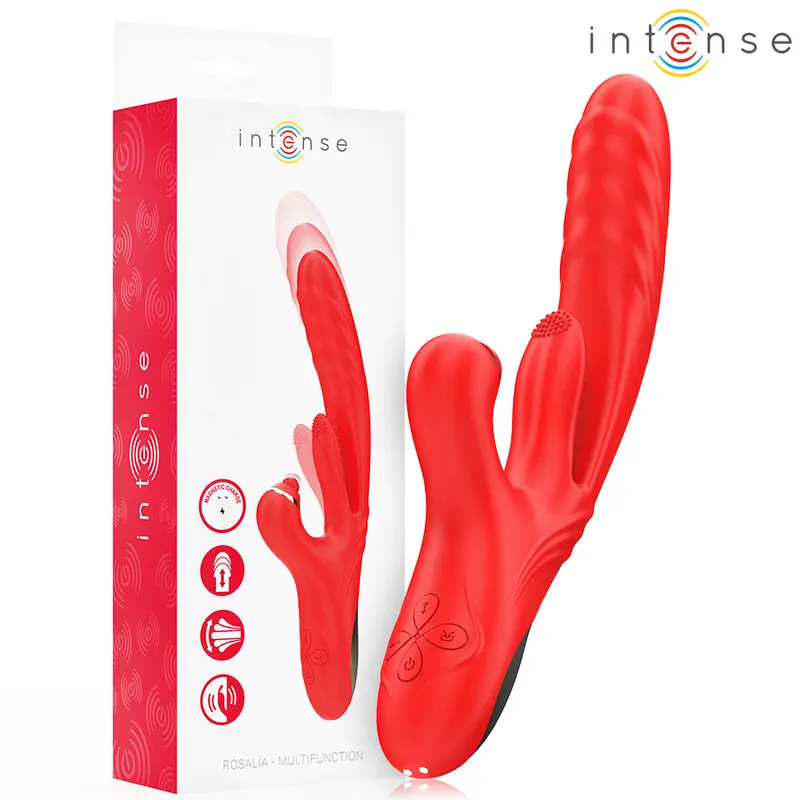 INTENSE - VIBRATORE MULTIFUNZIONE ROSALIA 3 IN 1 ROSSO