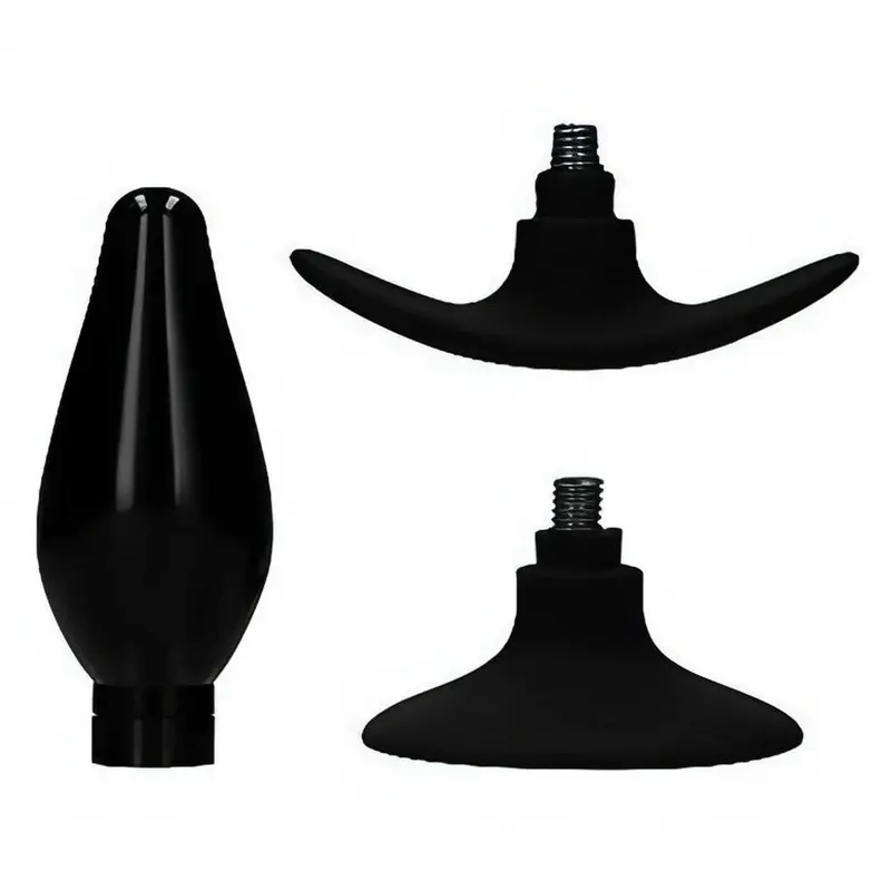 Interchangeable Butt Plug Set - Rounded Medium - Black – Plug Anale