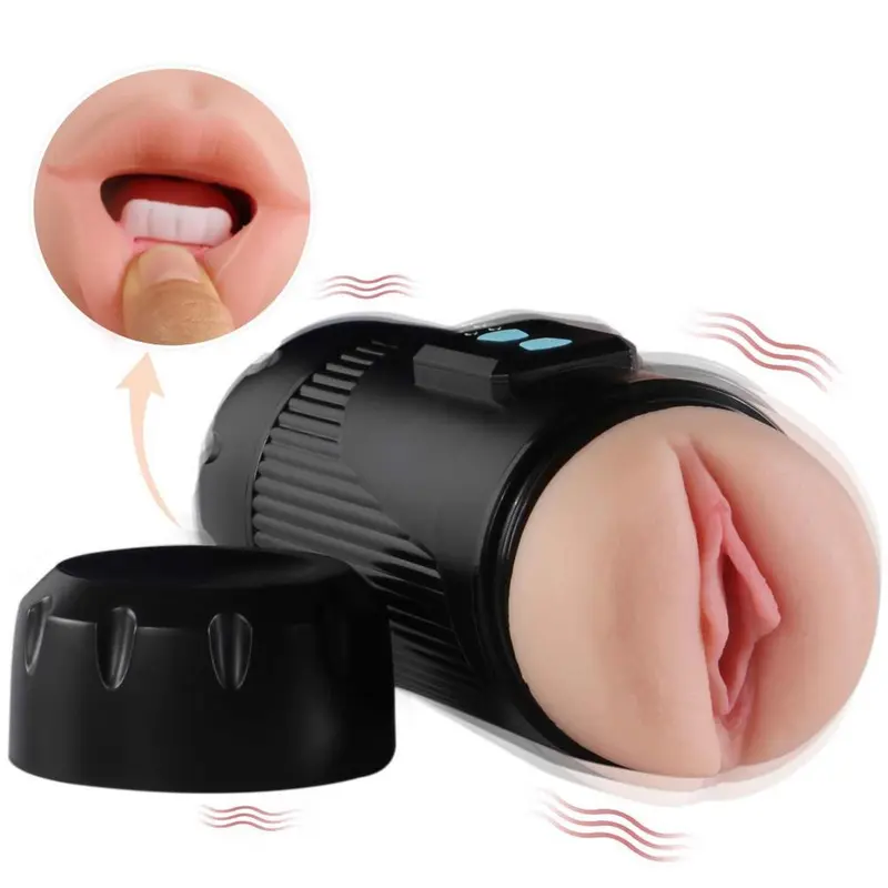 Kay Cup Masturbatore Vibrante Doppio con Bocca e Vagina