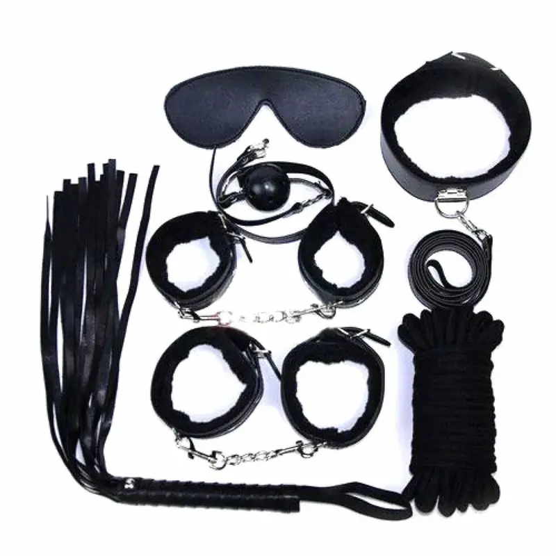Kit Bondage 10 pezzi coordinati in nero
