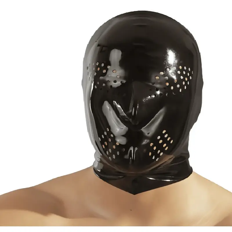 Latex Maske mit Perforation - Maschera in Lattice Nero