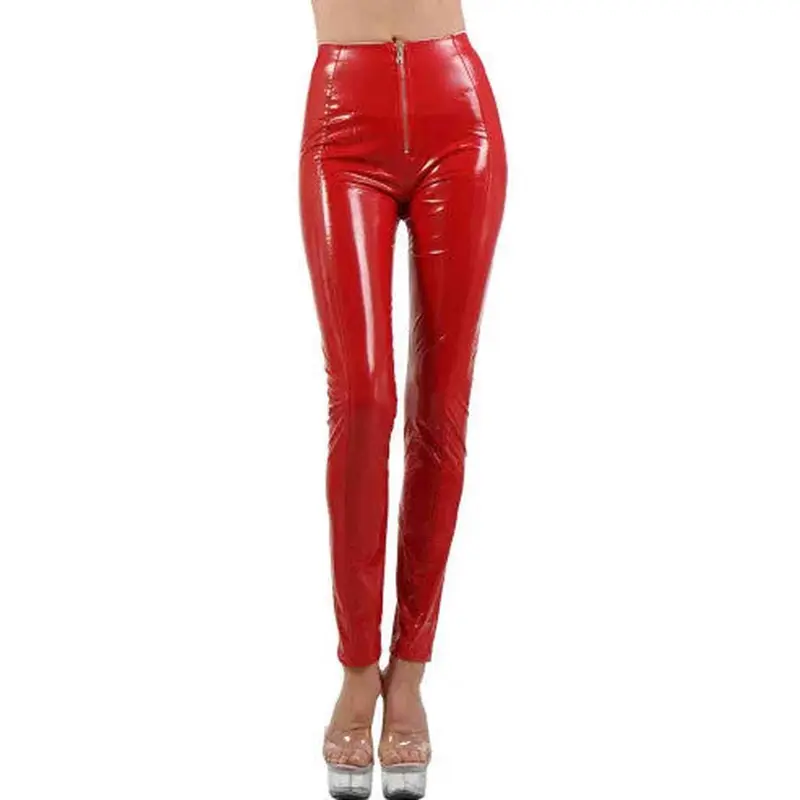 Leggings Rossi in Vinile con Zip – Capo in Latex