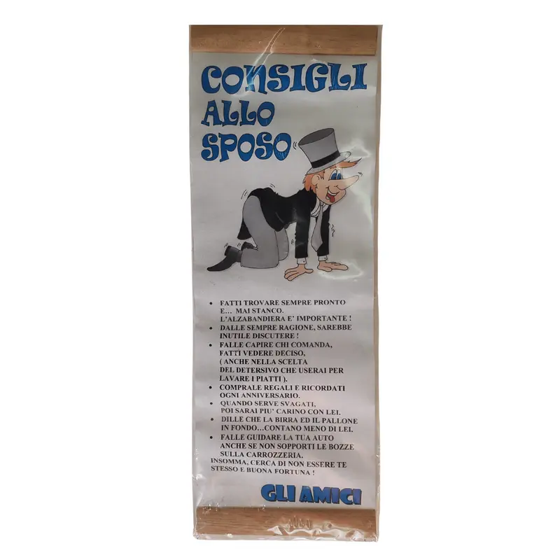 Locandina con Cornice Consigli allo Sposo - Divertimento e Originalità