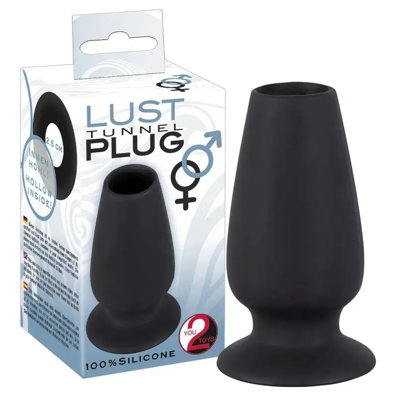 Lust Tunnel Plug M – Plug Anale con Tunnel in Silicone Nero