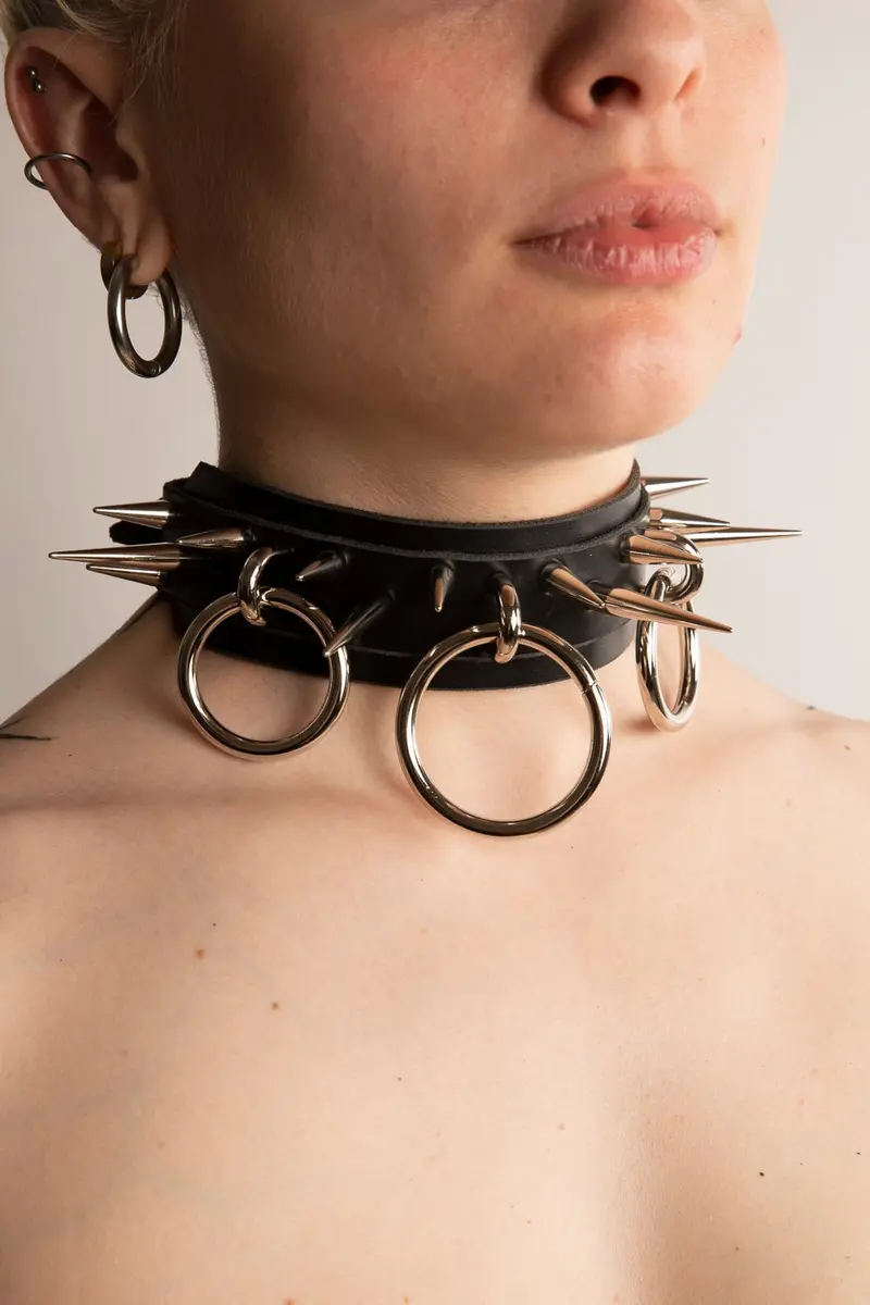 Metal Princess Collare con Borchie e Anelli
