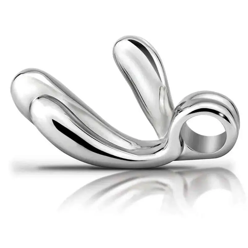 Metal Work Double Trouble dildo doppio in acciaio rigido e curvo