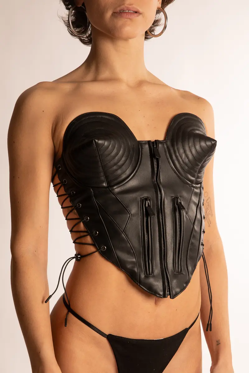 Namilia Moto Cone Top in Eco Pelle