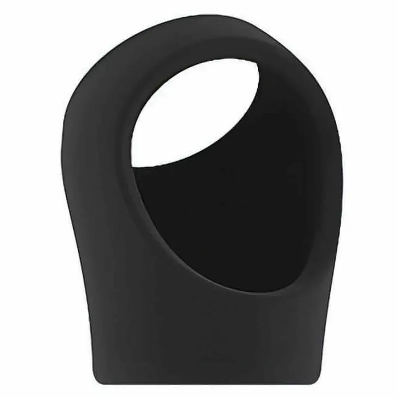 No.45 - Cockring with Ball Strap - Black – Anello Fallico in Silicone