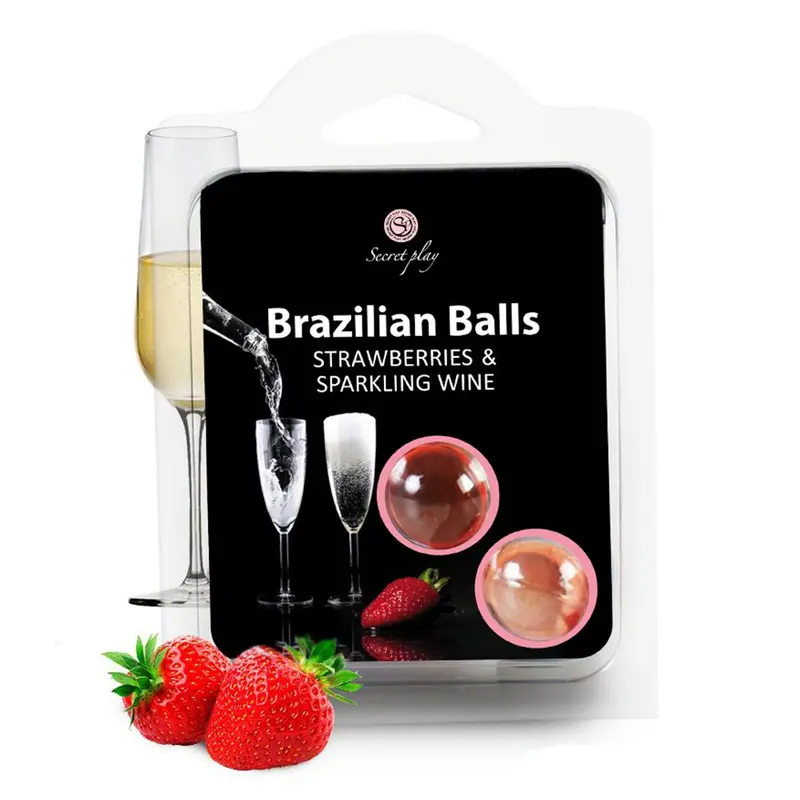 Olio Massaggio Brazilian Balls Fragola e Spumante