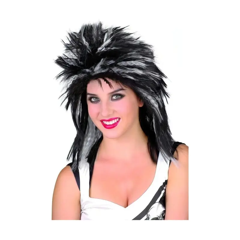 Parrucca Capelli Frisé Neri e Bianchi – Look Unico e Scenografico