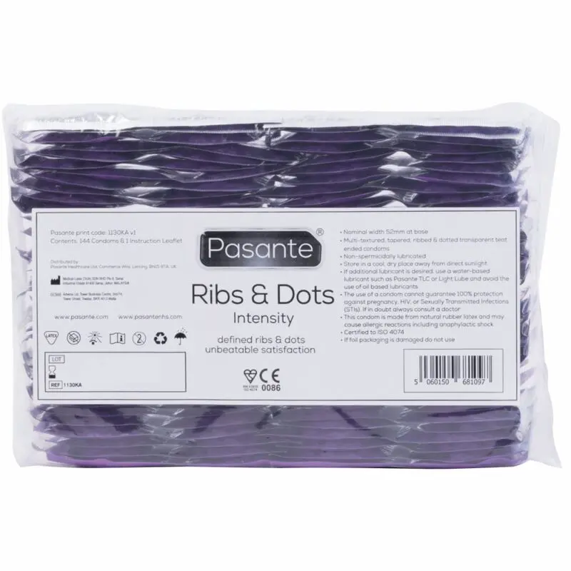 PASANTE - RIBS & DOTS INTENSITY PRESERVATIVI 144 UNITÀ
