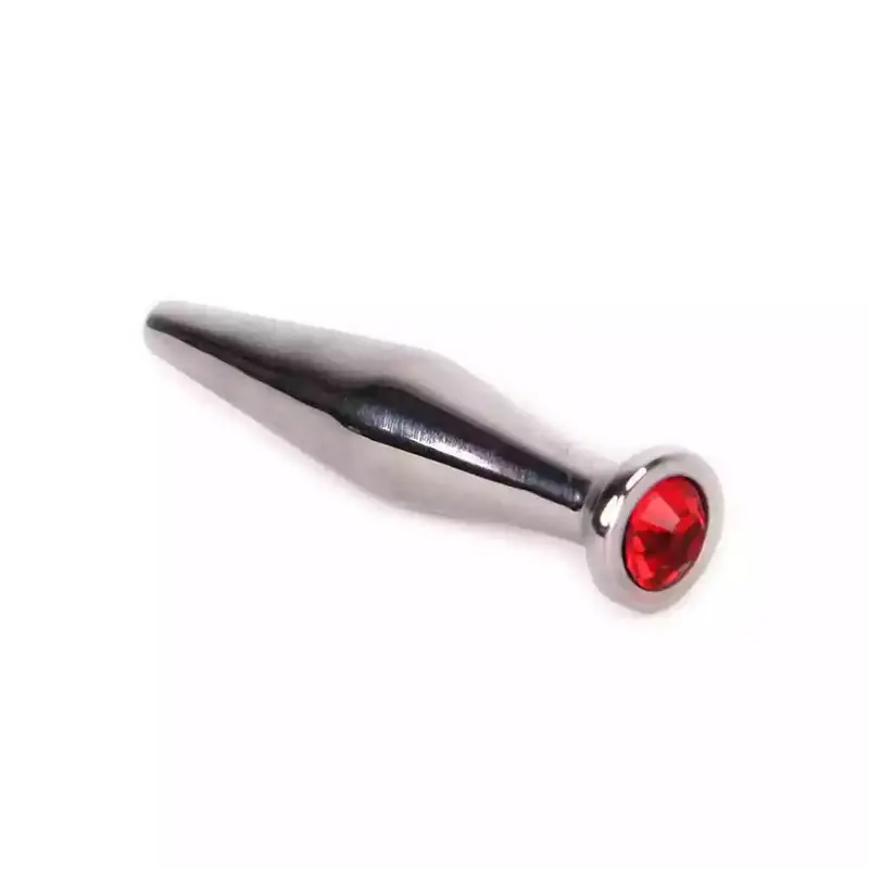 Penis Plug con Diamante Rosso - Eleganza e Piacere in Acciaio
