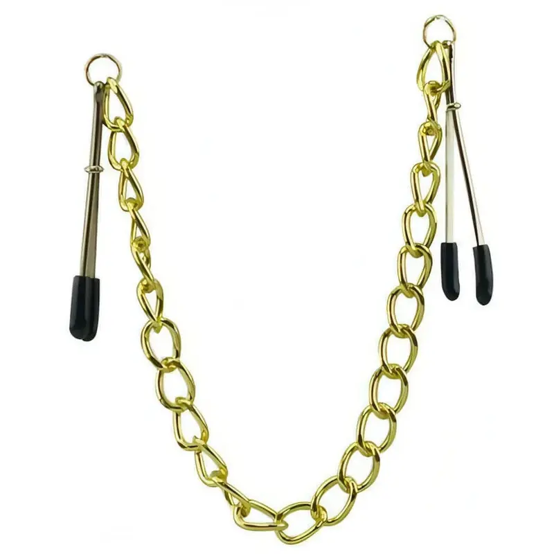 Pinze Capezzoli Oro con Catena – Look Fetish Glamour e Stimolazione