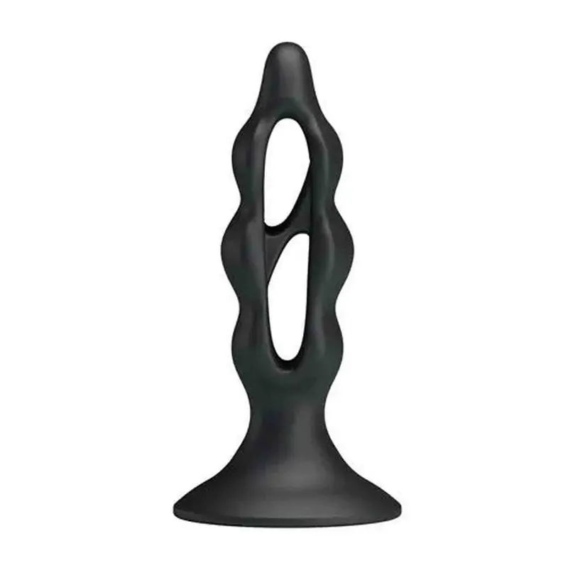 Plug Anale con Sistema di Contrazione – Nero, 12 cm