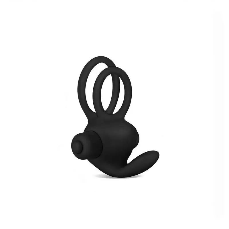 Power Clit Doppio Anello Fallico Vibrante con Stimolatore Clitorideo