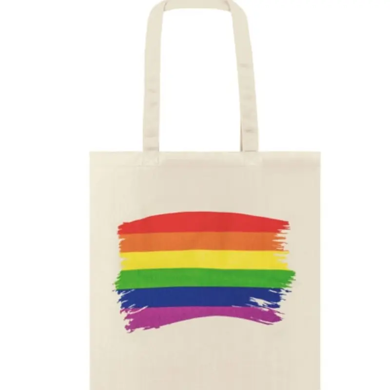 PRIDE - BORSA CON BANDIERA LGBT IN COTONE