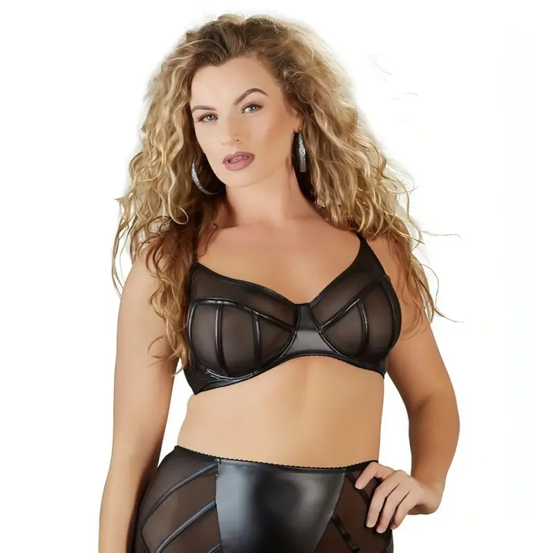 Reggiseno Trasparente Con Trama Intrecciata In Vinile