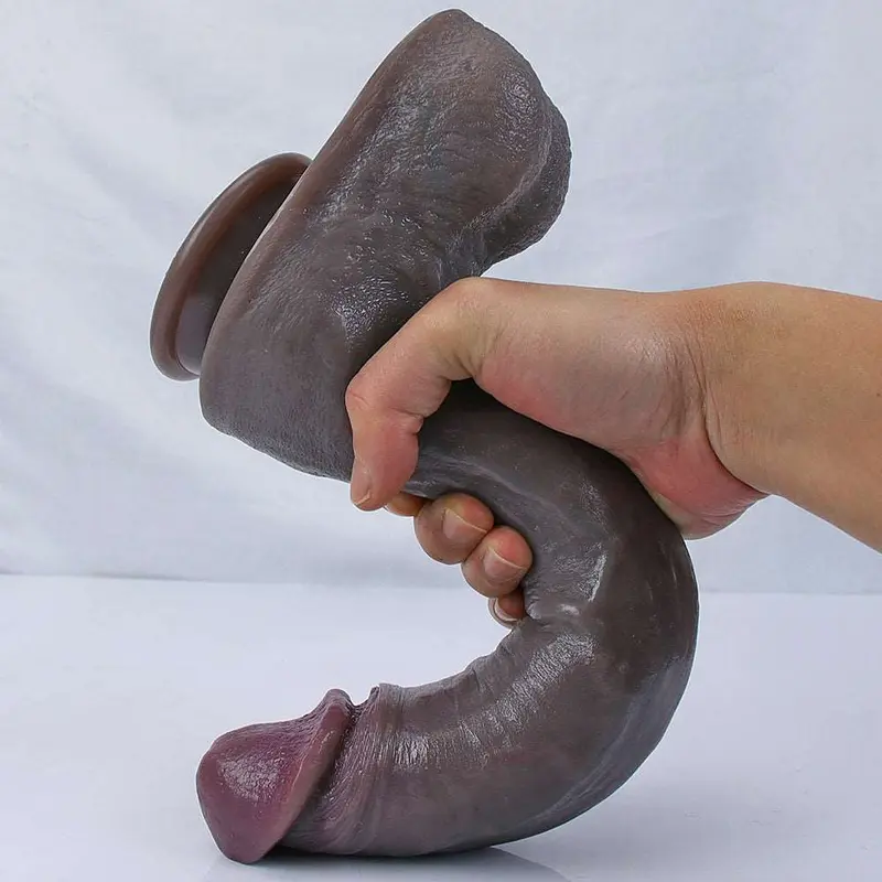 Sculpture - Black | Dark Realistic Dual-Density Silicone Dildo with Suction Cup