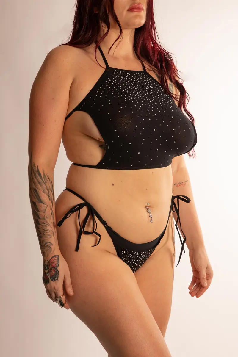 Set Top & Perizoma con Cristalli